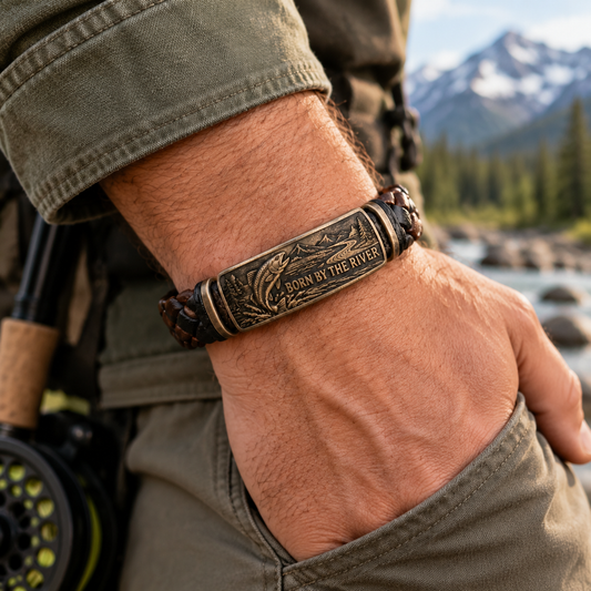 Riverborn Trout Bracelet – “Born By The River” Braided Fishing Bracelet