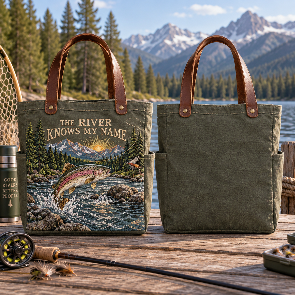 The River Knows My Name Fly Fishing Tote Bag