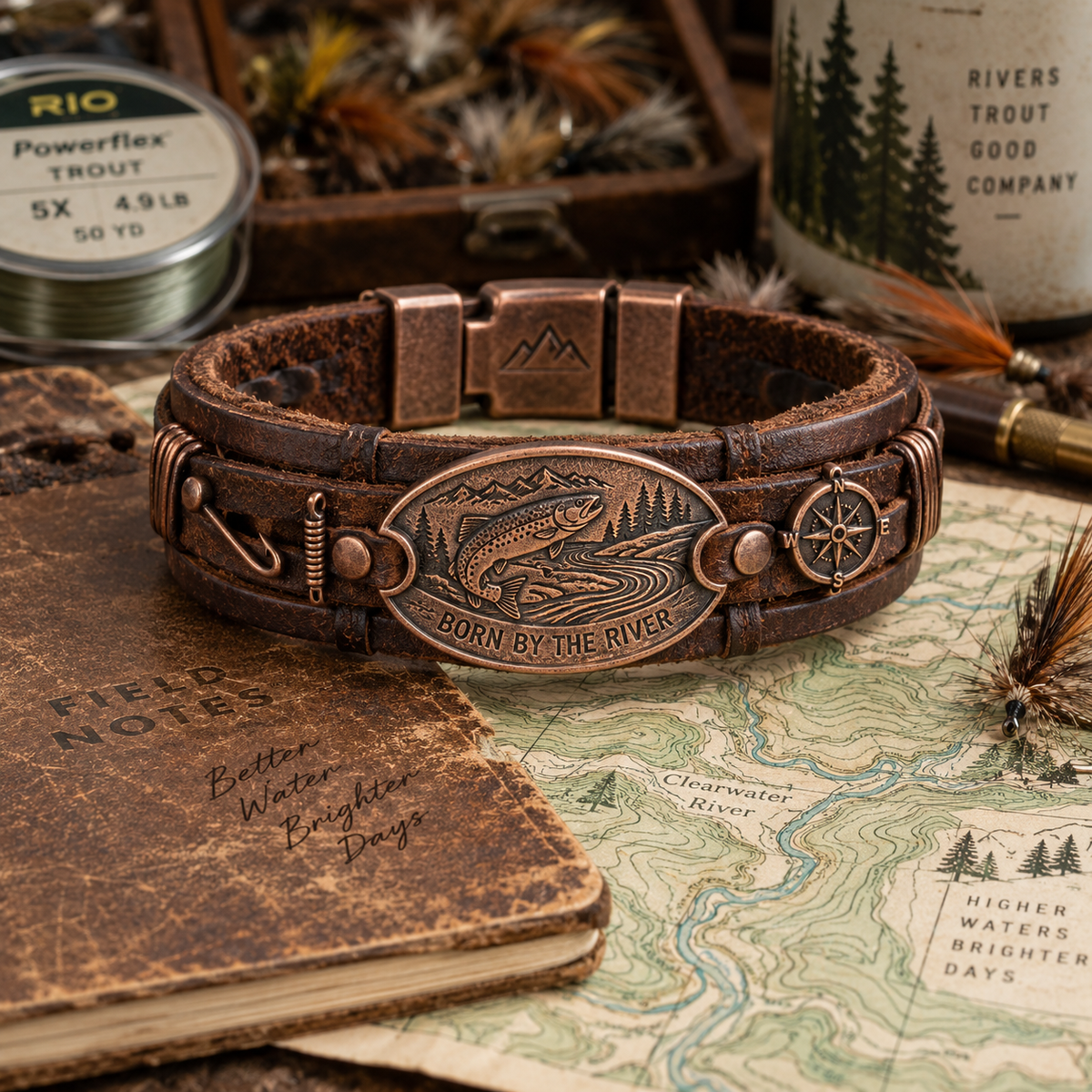 Born By The River Men's Vintage Copper Cuff Bracelet