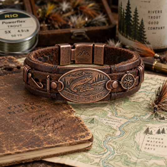 Born By The River Men's Vintage Copper Cuff Bracelet