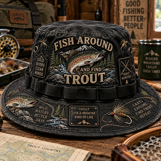 🎣Fish Around And Find Trout Fishing Hat
