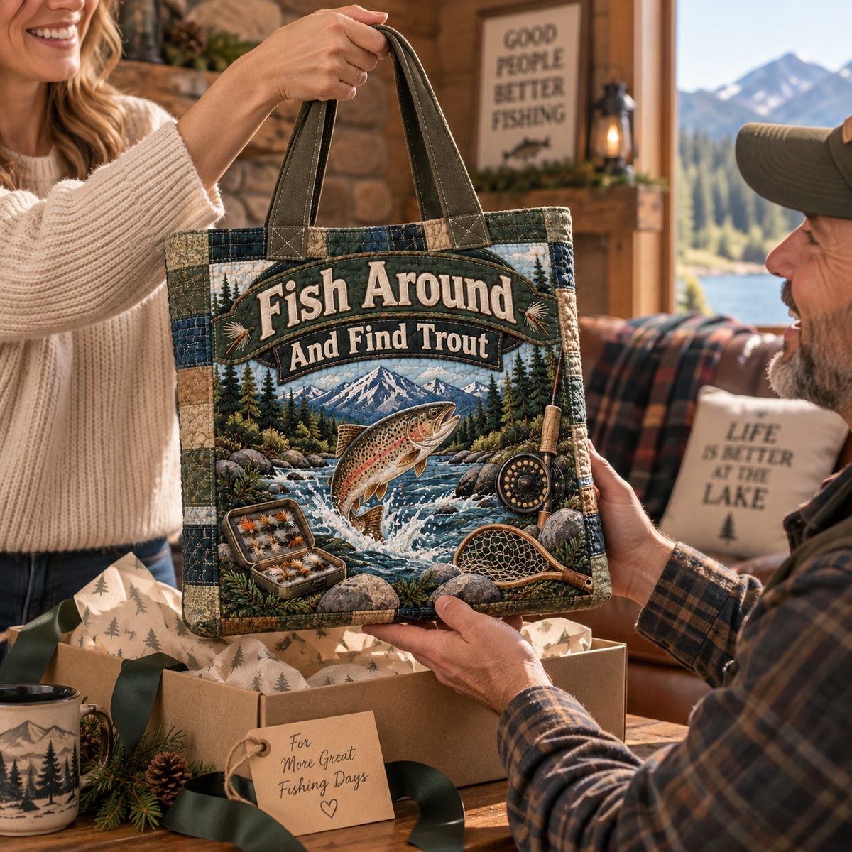 🎣Fish Around And Find Trout Tote Bag