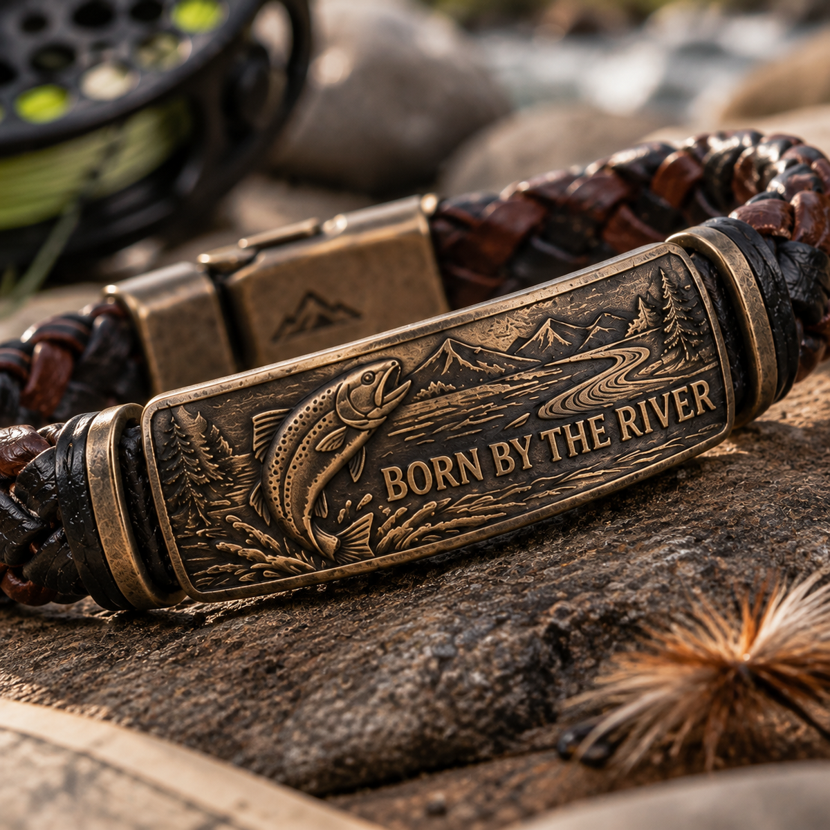 Riverborn Trout Bracelet – “Born By The River” Braided Fishing Bracelet