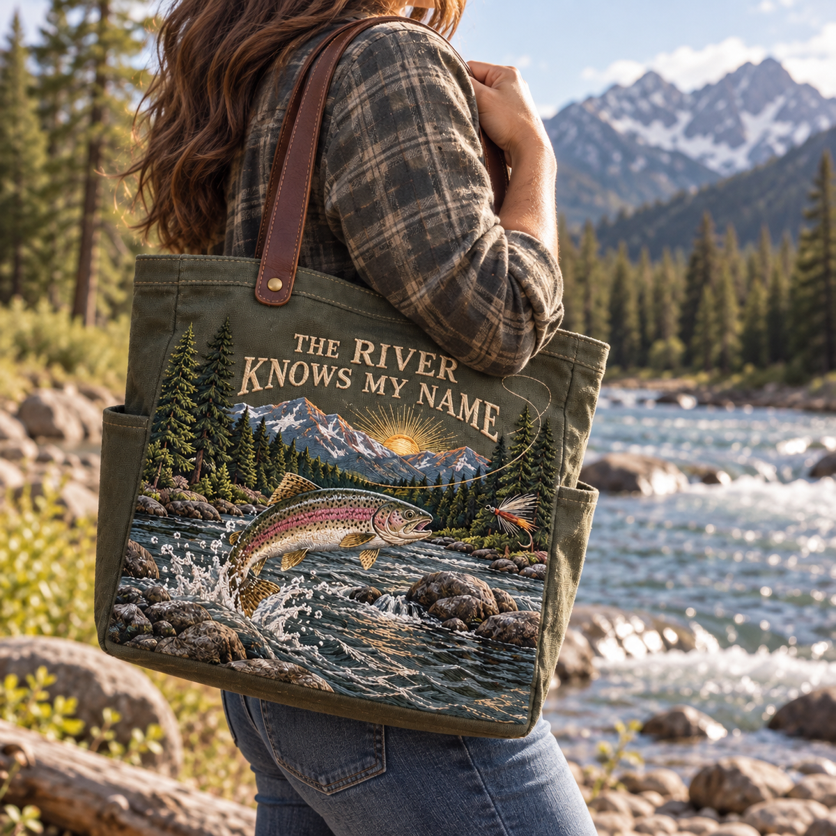 The River Knows My Name Fly Fishing Tote Bag