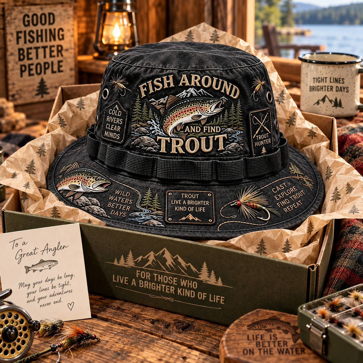 🎣Fish Around And Find Trout Fishing Hat
