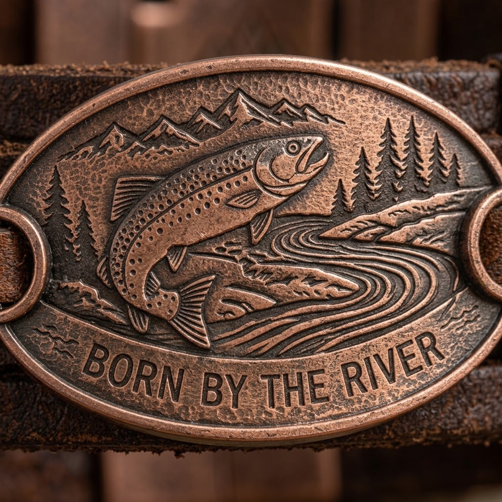 Born By The River Men's Vintage Copper Cuff Bracelet
