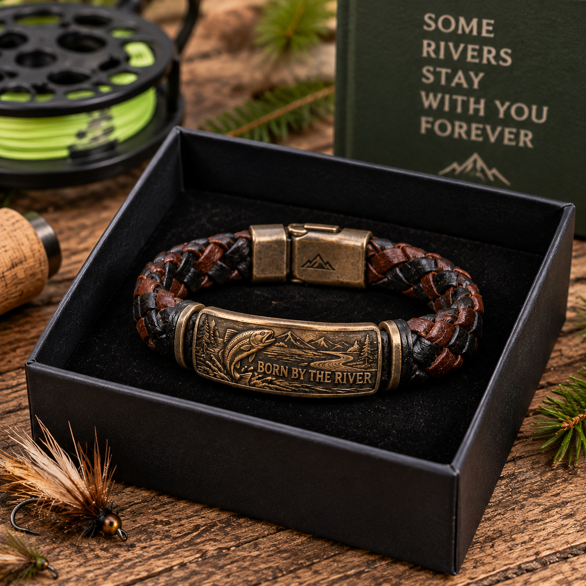 Riverborn Trout Bracelet – “Born By The River” Braided Fishing Bracelet