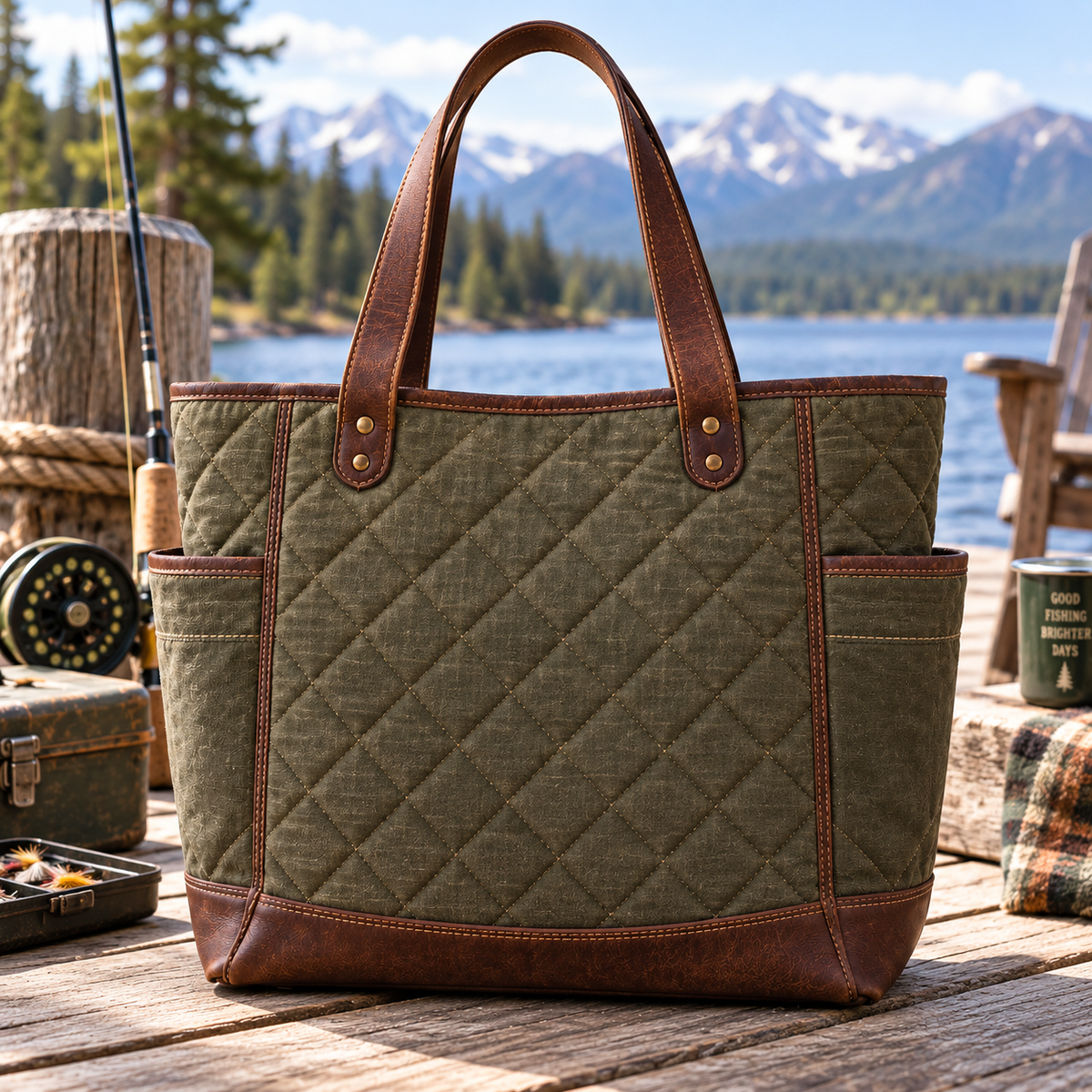 River Knows My Name Vintage Fly Fishing Canvas Tote Bag